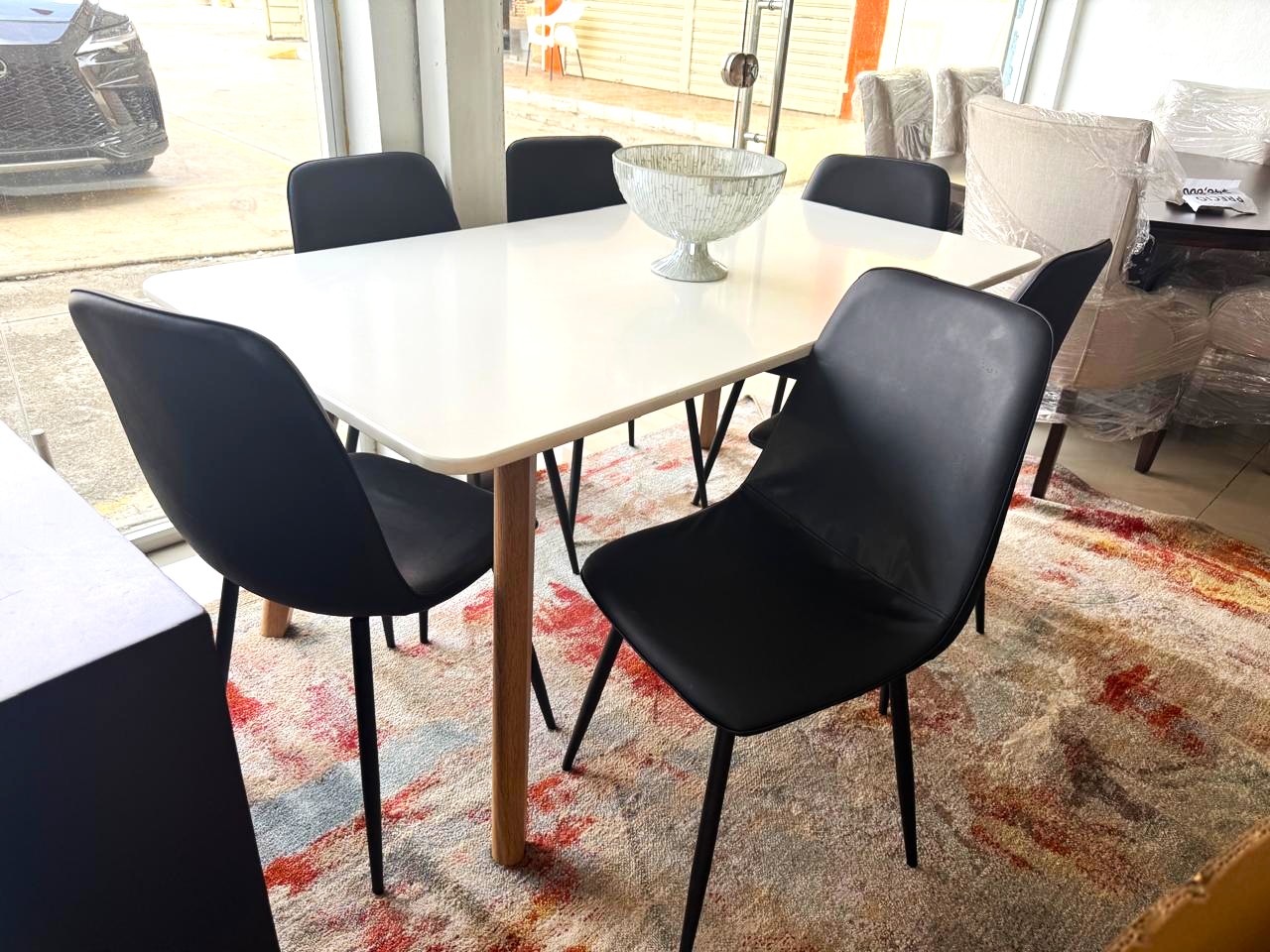 Juego de Comedor Black Luxury 6 Sillas Negras