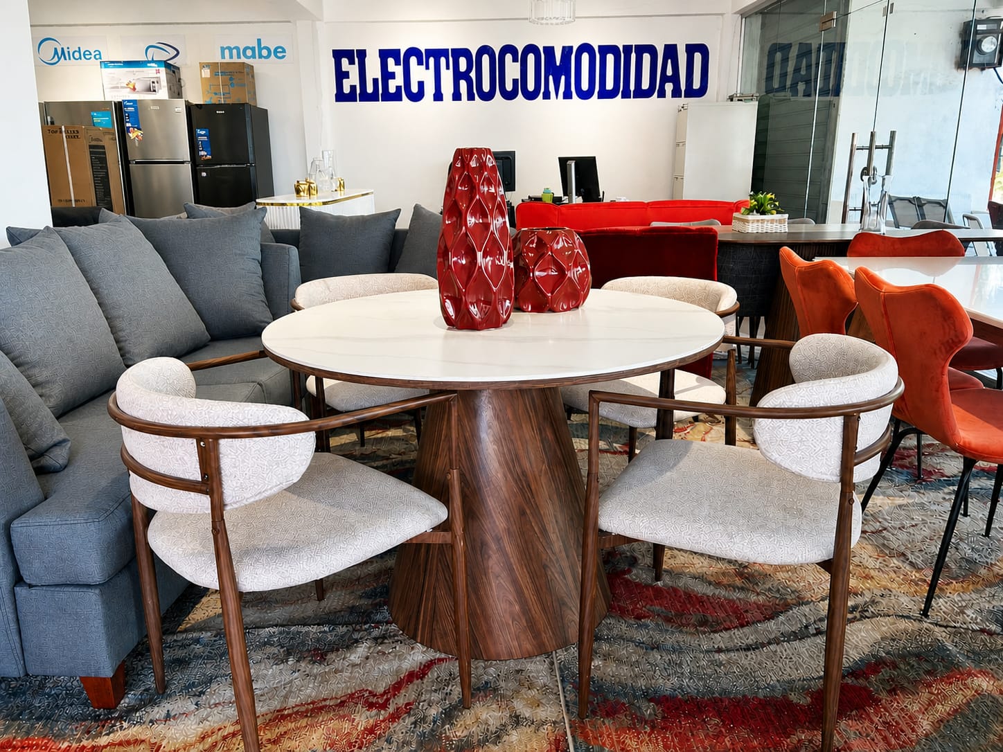 Juego de Comedor Elegant Mesa Redonda 4 Sillas